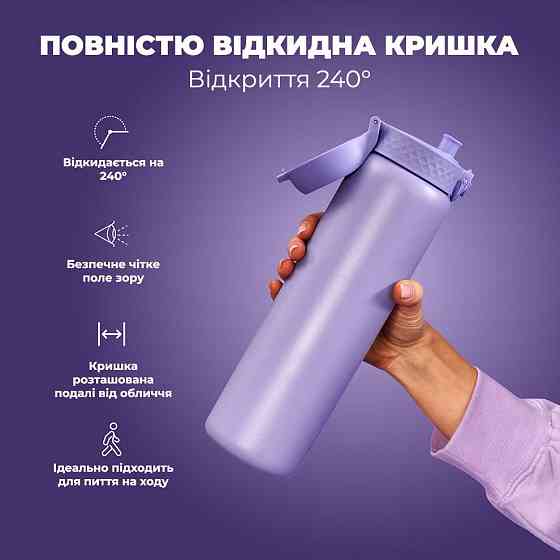 Пляшка для води металева вакуумна ION8 920 мл. Vacuum Insulated, Periwinkle Каменское