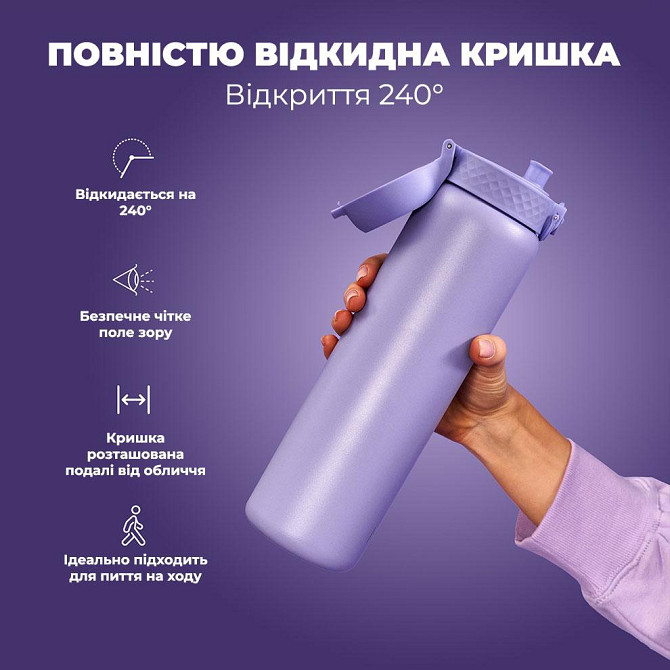 Пляшка для води металева вакуумна ION8 920 мл. Vacuum Insulated, Periwinkle Кам'янське - фото 3