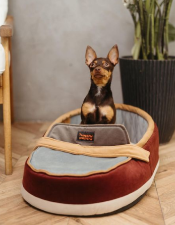 Лежак для собак і котів Happy Peppy (Хеппі Пеппі) Slipper Коричневий з бежевим Запоріжжя