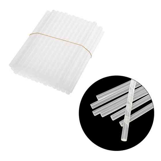 Комплект клейових стрижнів прозорих, 11,2×200 мм, уп. 1 кг INTERTOOL RT-1015 Київ