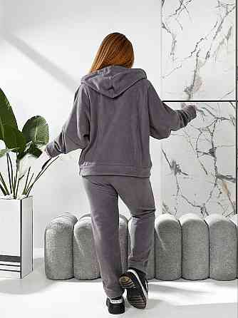 Жіночий теплий костюм-двійка: кофта та штани батал двосторонній фліс Полар Графіт, 54/56 Одеса