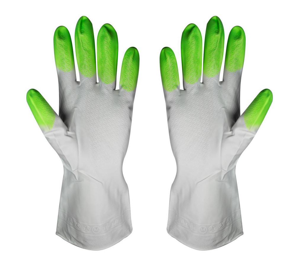 Гумові господарські рукавички Дельфін латексні водонепроникні з внутрішнім напиленням Харків - фото 3