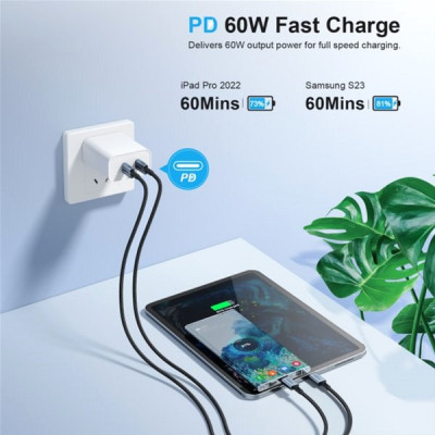 Дата кабель USB-C to USB-C 1.8m USB 2.0 60W Choetech (XCC-1014-BK) Вінниця - фото 4