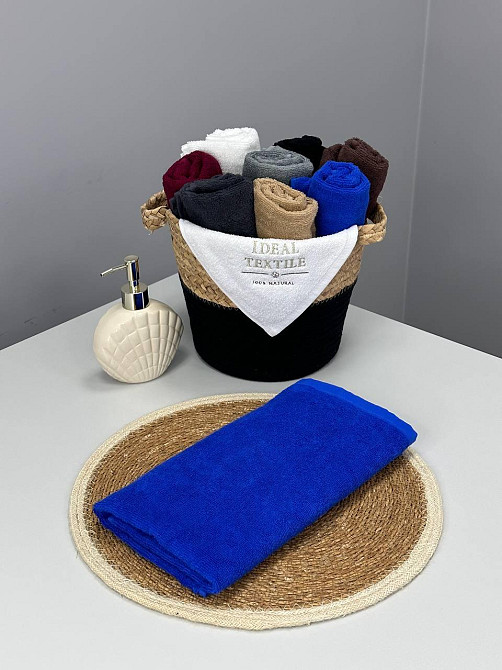 Рушник однотонний Ideal Textile 50х90 см 400 г/м2 синій (56860922) Чернівці - фото 4