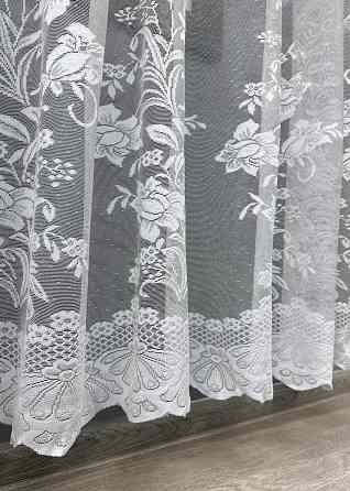 Короткая тюль, жаккард цвет белый 1612т Киев