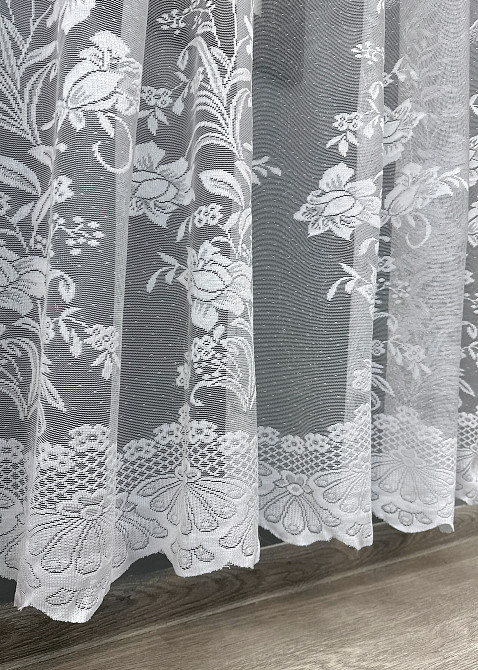 Короткая тюль, жаккард цвет белый 1612т Киев - изображение 5