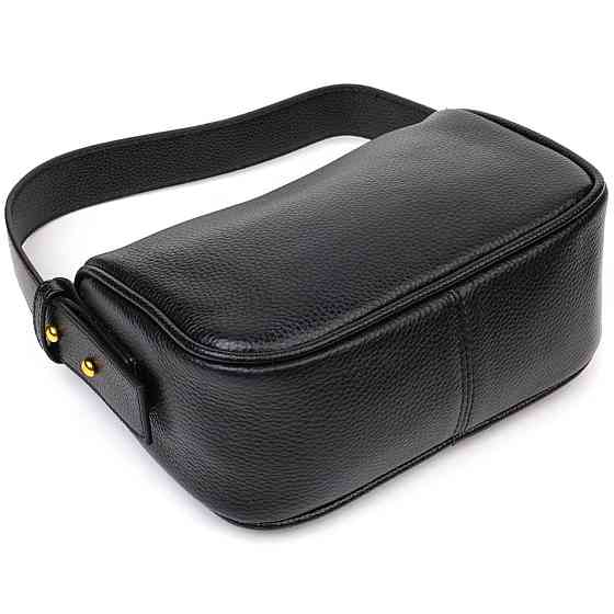 Сучасна сумка на плече крос-боді з натуральної шкіри 22127 Vintage Чорна Київ