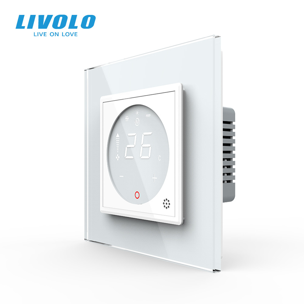 Термостат (терморегулятор) сенсорний для внутрішньопідлогового конвектора водяного опалення та фанкойла LIVOLO, білий (VL-C7-FCA-2WPS72) Коломыя - изображение 3