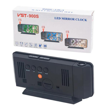 Годинники електронні проекційні VST-900S-4, зелені, температура, вологість, USB Дніпро