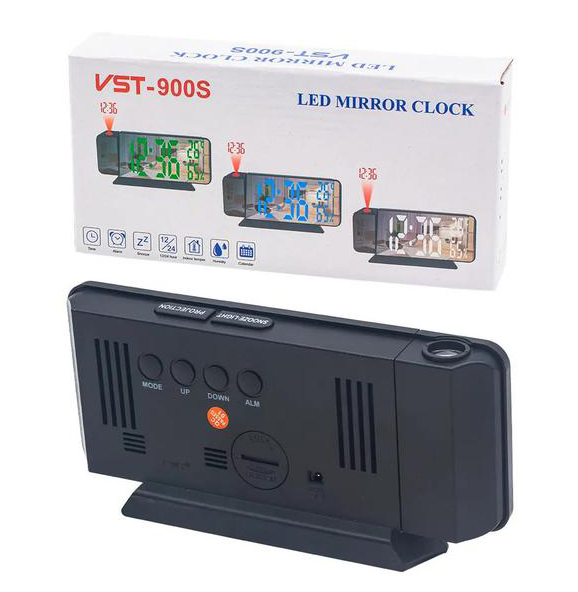 Годинники електронні проекційні VST-900S-4, зелені, температура, вологість, USB Дніпро - фото 3