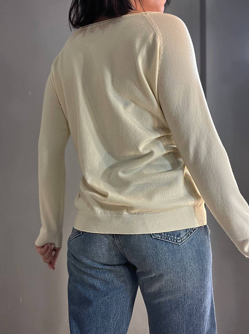 Джемпер женский ACCORDDREAM 9377 тонкий свитер простой базовый однотонный, молочний, one size Киев - изображение 2