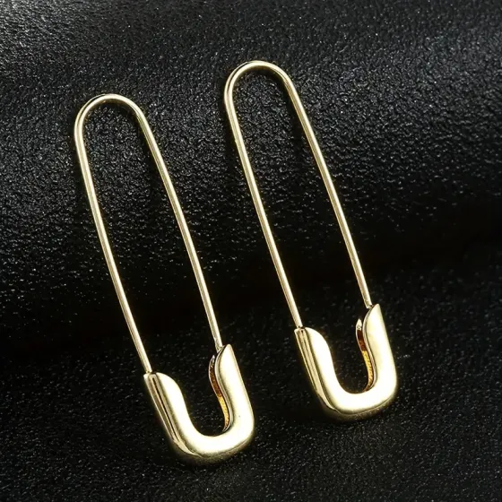 Золотистые серьги-булавки, минималистичные – пара 4,1 см Киев