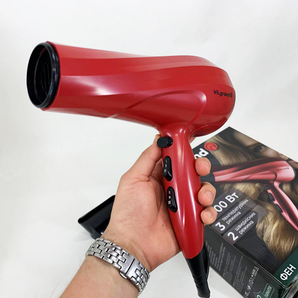 Фен для легкої укладки волосся Vilgrand VHD-2430 2400 Вт, Електричний фен для гладкого волосся AE-84 Львів - фото 10