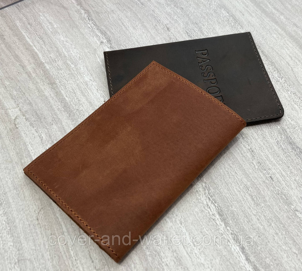 Светло коричневая обложка на паспорт из натуральной кожи ST Leather Киев - изображение 4