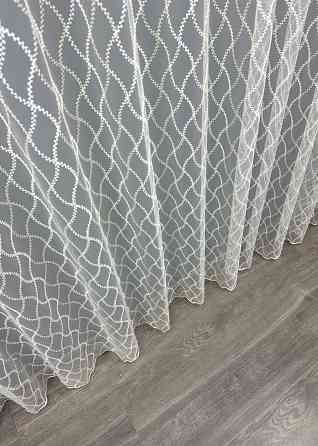 Тюль фатин с вышивкой и люрексом Цвет молочный с золотистым 1841т Киев