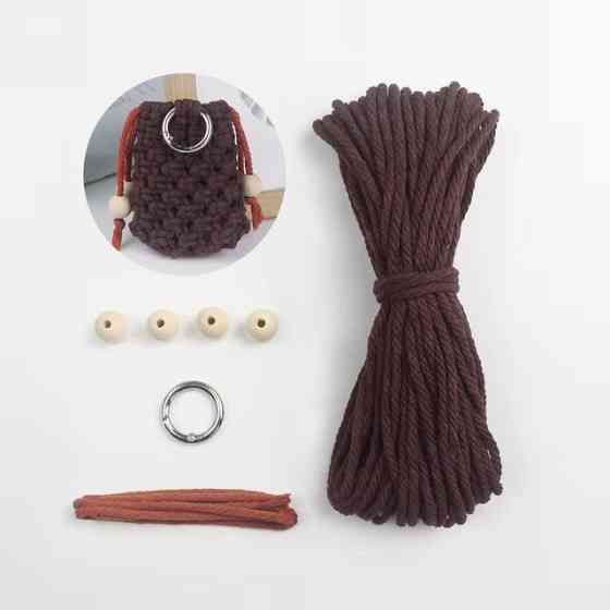 Набір макраме для ручного в'язання чохла для навушників і аксесуарів 8х7см коричневий для рукоділля,творчості Кам'янець-Подільський