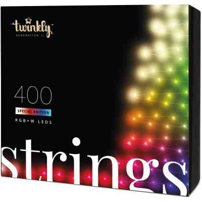 Гирлянда Twinkly Smart LED Strings RGBW 400, BT + WiFi, Gen II, IP44, кабель (TWS400SPP-BEU) Винница