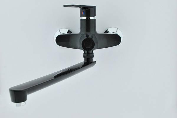 Змішувач для ванни PLAMIX OSCAR-006 (без шланга та лійки), пластиковий чорний Харків - фото 2