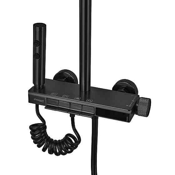 Душевая колонна Champion PBL-009-J Black со смесителем с кнопочным переключателем, 4 режима (CH6499) Киев