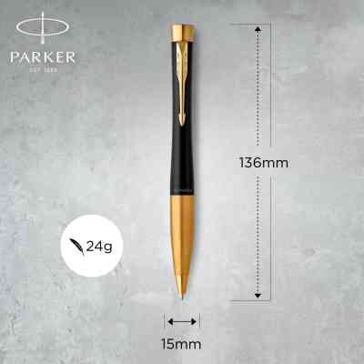 Ручка кулькова Parker URBAN 17 Muted Black GT BP + блокнот Parker + подар.упаковка GIFT24 (30 035b24) Вінниця
