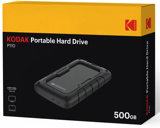 Зовнішній жорсткий диск Kodak P110 USB 3.2 Gen 1 (2.5" 500GB) Чорний Вінниця