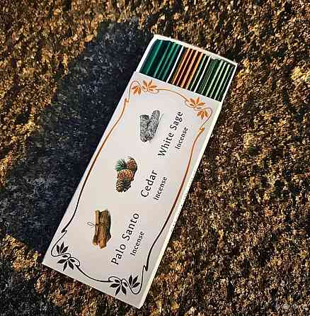 Пахощі ароматичні палички набір 3 аромати White Sage Cedar Palo Santo 12 см 30 хв Київ