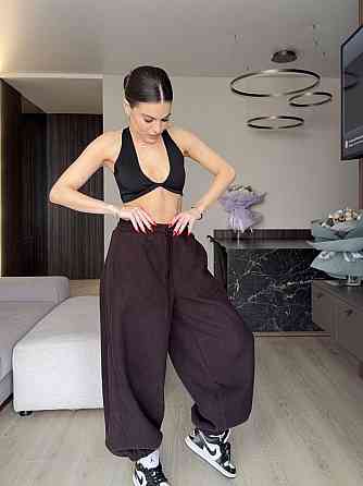 Жіночі теплі об'ємні штани "Аладін" із турецької підлогир флісу Шоколадний, 46/48 Одеса