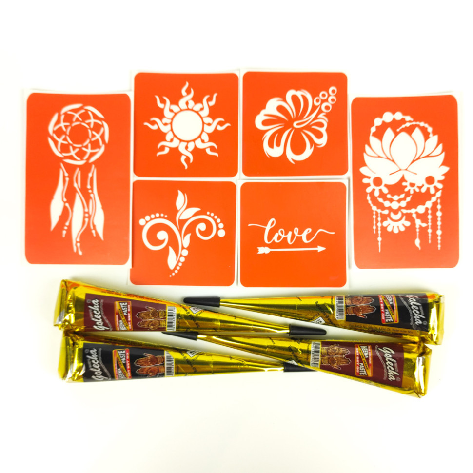 Набор хны с трафаретами для био-тату №1 henna-set-01 Винница - изображение 5