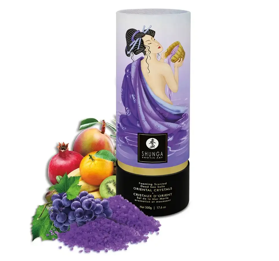 Пенящаяся соль для ванны Shunga Dead Sea salt Oriental Crystals — Exotic Fruits (500 г) Львов - изображение 5