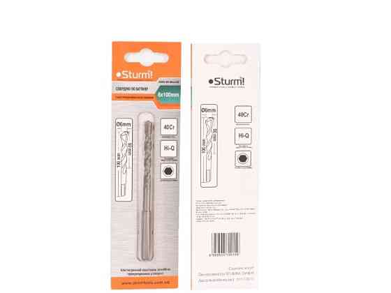 Свердло для бетону з твердосплавною напайкою та шестигранним хвостовиком 6x100 мм Sturm 1055-06-06x100 (читати Рівне