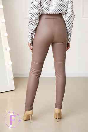 Стильні шкіряні штани жіночі "Casual" (тонкі) оптом | Норма Мокко, 48 Київ