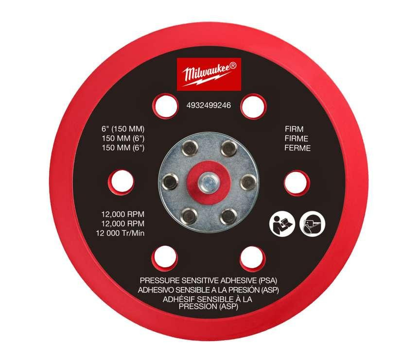 Підошва шліфувальна MILWAUKEE FROSBPSP150, O150мм, 6 отв. для M12 FROS (м'яка з PSA) Одеса - фото 1