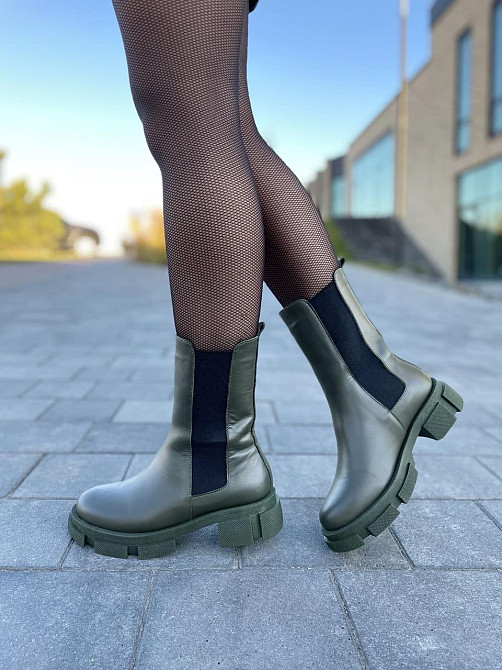 Женские ботинки GREMMY хакі натуральная кожа зима 36р.37р.(4854) Коломия - фото 9