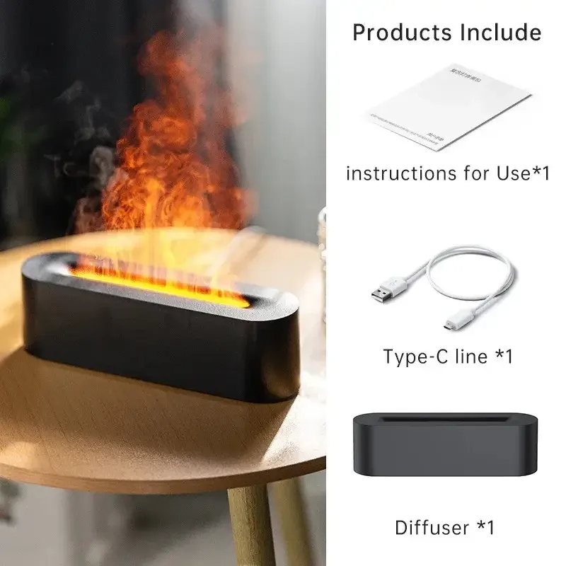 Зволожувач повітря з імітацією вогню, з ароматизацією, безшумна робота, для дому та офісу Одеса - фото 6