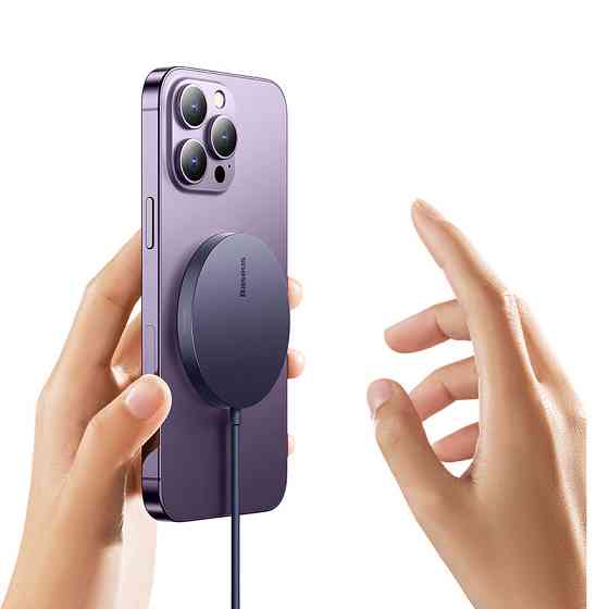 Бездротовий зарядний пристрій Baseus Simple Mini3 Magnetic Wireless Charger 15W Dusty Purple Київ
