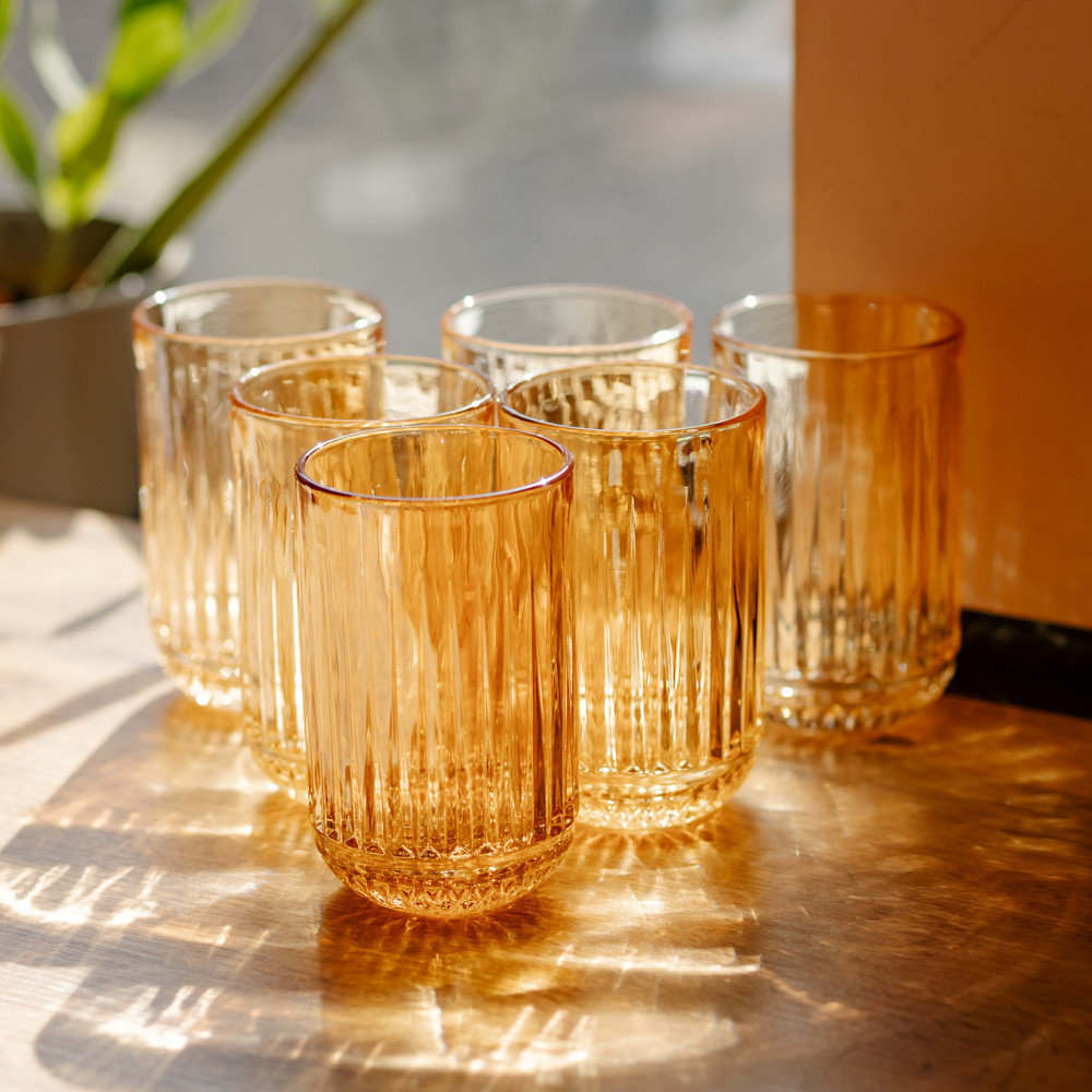 Набір склянок із товстого скла 6 штук по 400 мл бурштиновий HP-19-247 Коломыя - изображение 2