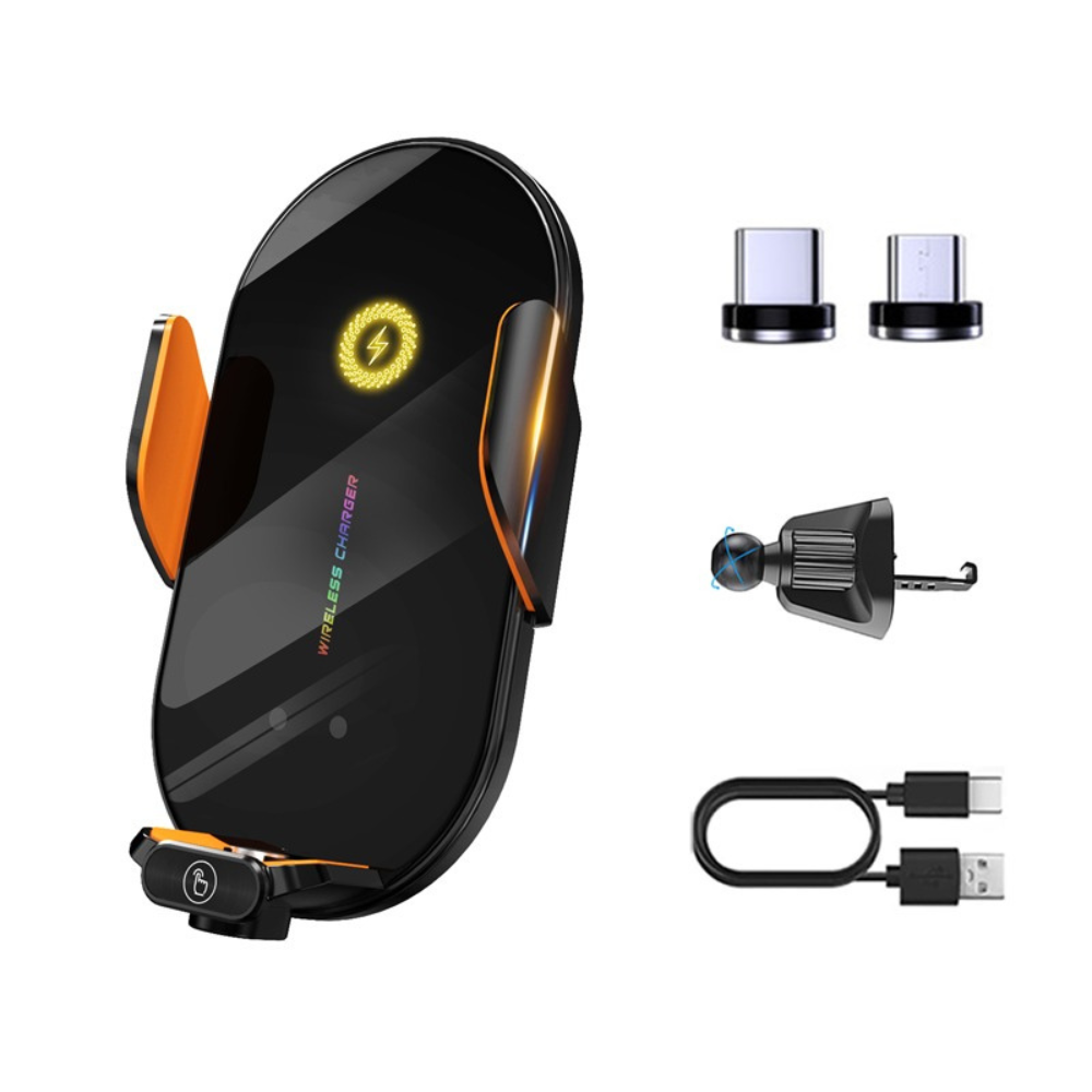 Держатель для телефона,автомобильный с беспроводной зарядкой 15W с функцией автоматического открытия и закрытия,чёрный Каменец-Подольский - изображение 2