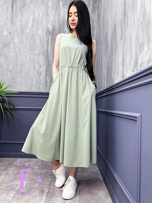 Летнее платье из софта Wendy 46-48, Оливковый Киев - изображение 2