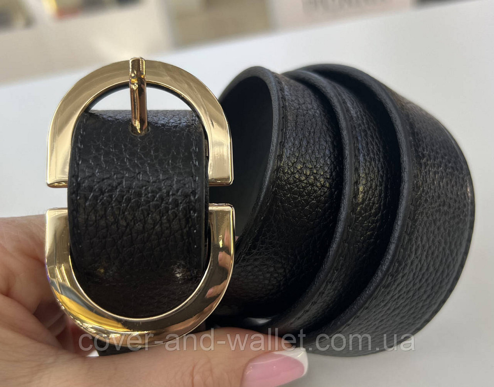 Классический кожаный женский ремень с золотистой пряжкой 30 мм PS Leather Киев - изображение 7