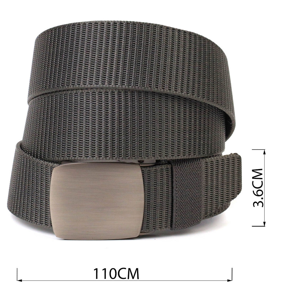 Практичный мужской ремень с металлической пряжкой из текстиля 20597 Vintage Серый Киев - изображение 7