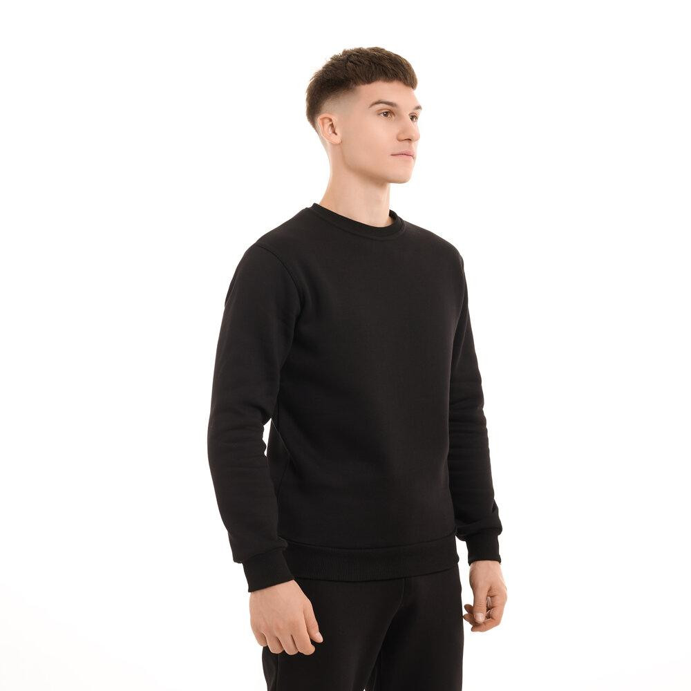 Світшот чоловічий однотонний чорний Pobedov 007 ЗИМА Київ - фото 8