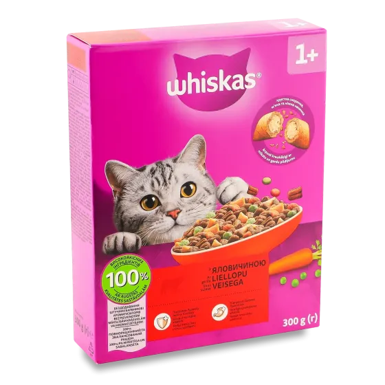 Сухий корм Whiskas (Віскас) для дорослих кішок з яловичиною, 300 г Вінниця