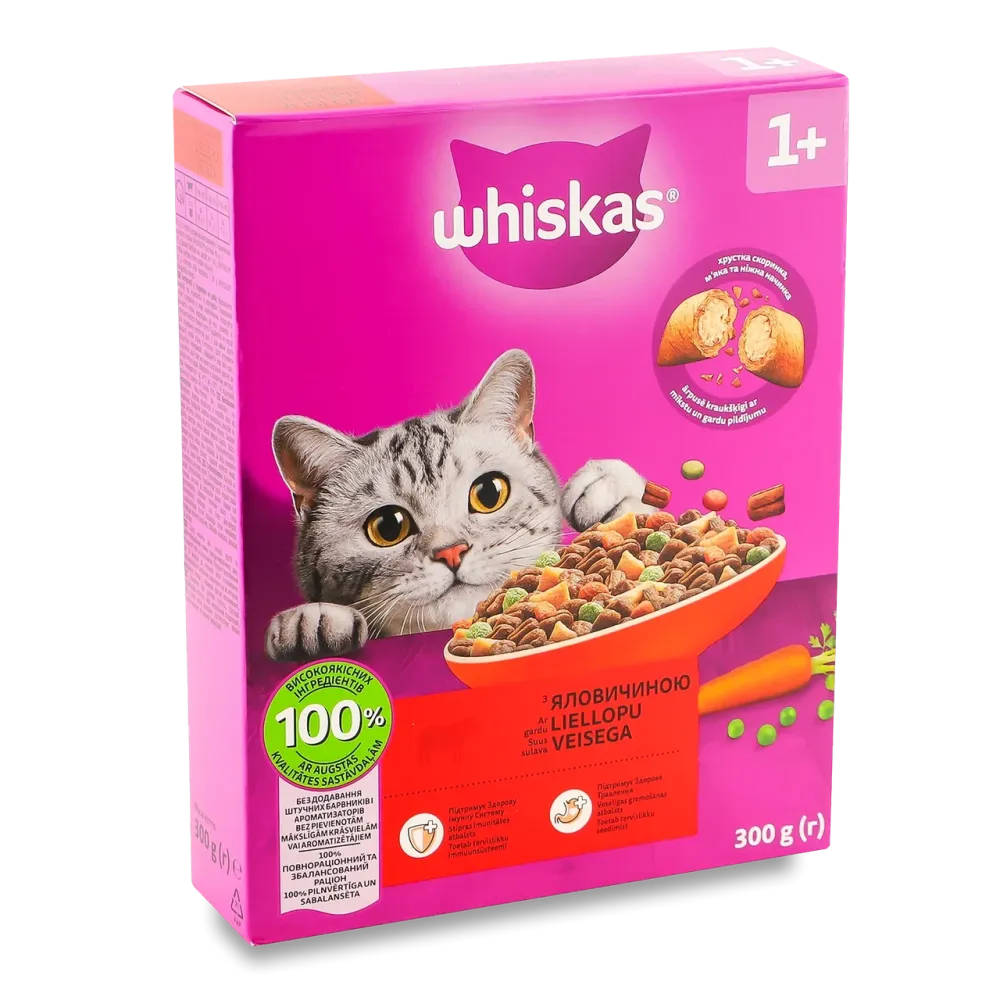 Сухой корм Whiskas (Вискас) для взрослых кошек с говядиной, 300 г Винница - изображение 4