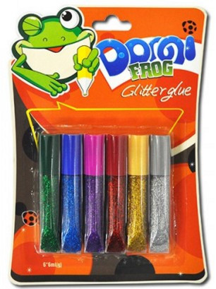 Клей з глітером "Pasco"  6кол  6мл "Domi Frog" GG-001-1, шт Київ - фото 1