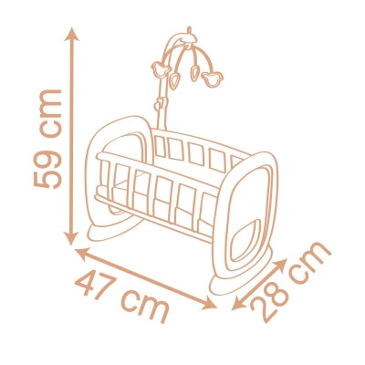 Игровой набор Smoby Колыбель Беби Ньорс. Терракотовая пудра с мобилем, 18 мес (7600220390) Винница - изображение 6