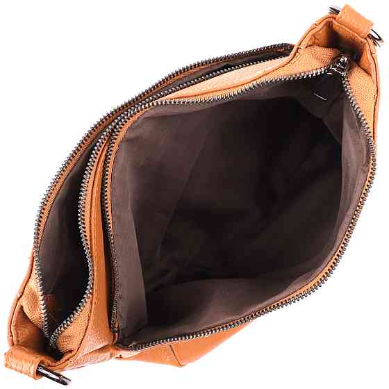 Жіноча сумка на два відділення з натуральної шкіри Коричневий (Vintage) Київ