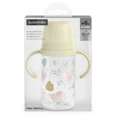 Поїльник-непроливайка Suavinex Bear family чашка з силіконовим носиком, 270 мл,+6 міс зелена (308679) Вінниця