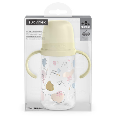 Поильник-непроливайка Suavinex Bear family чашка с силиконовым носиком, 270 мл,+6 мес зеленая (308679) Винница - изображение 3