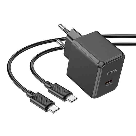 Мережевий зарядний пристрій HOCO CS13A Ocean single port PD20W charger set(Type-C to Type-C) Black (6942007603843 ) Київ