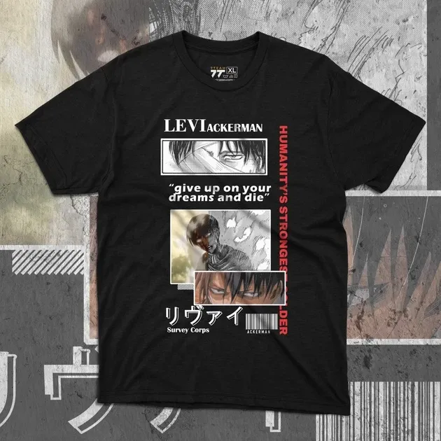 Футболка чоловіча з  принтом Атака Титанов Леви Акерман 5 Розмір 48 Дніпро - фото 1